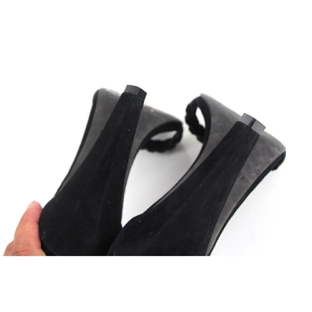 AllSaints BLACK GENUINE LEATHER SUEDE HIGH HEEL OPEN TOE STRAPPY SANDALS Sz 40 - Picture 9 of 11